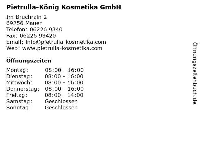 Pietrulla-König Kosmetika GmbH in Mauer: Adresse und Öffnungszeiten