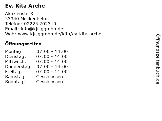 Ev. Kita Arche in Meckenheim: Adresse und Öffnungszeiten