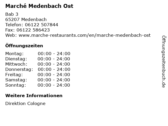 Marché Medenbach Ost in Medenbach: Adresse und Öffnungszeiten