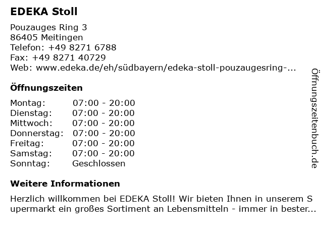 EDEKA Stoll in Meitingen: Adresse und Öffnungszeiten