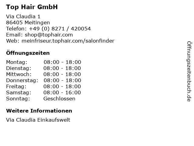 Top Hair GmbH in Meitingen: Adresse und Öffnungszeiten