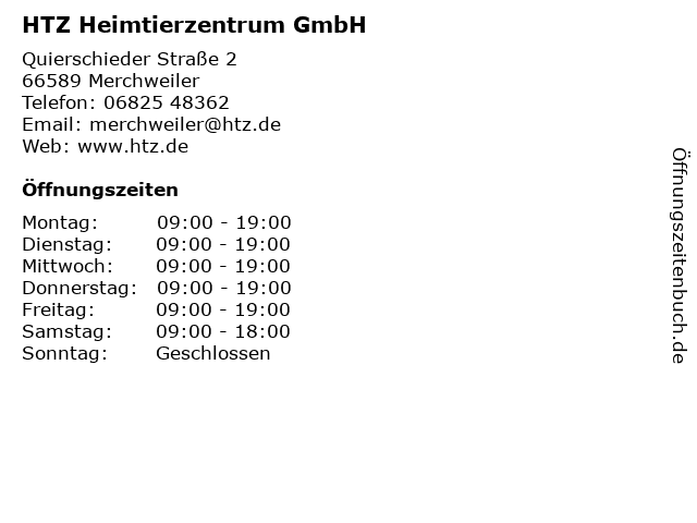 HTZ Heimtierzentrum GmbH in Merchweiler: Adresse und Öffnungszeiten