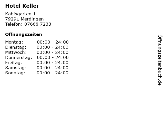 Hotel Keller in Merdingen: Adresse und Öffnungszeiten