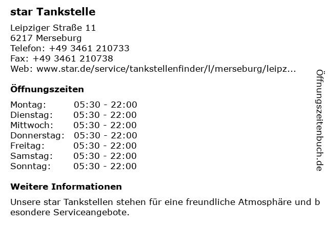 star Tankstelle in Merseburg: Adresse und Öffnungszeiten