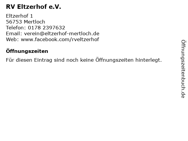 RV Eltzerhof e.V. in Mertloch: Adresse und Öffnungszeiten