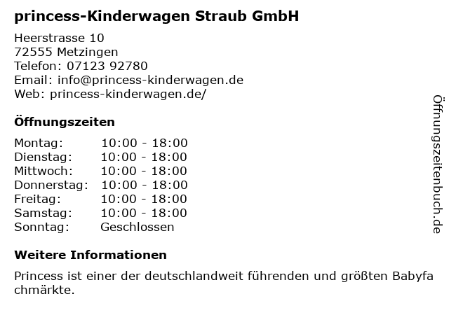 ᐅ Öffnungszeiten „Princess“ Heerstraße 10 in Metzingen