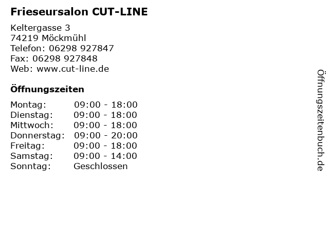 ᐅ Offnungszeiten Frieseursalon Cut Line Keltergasse 3 In Mockmuhl