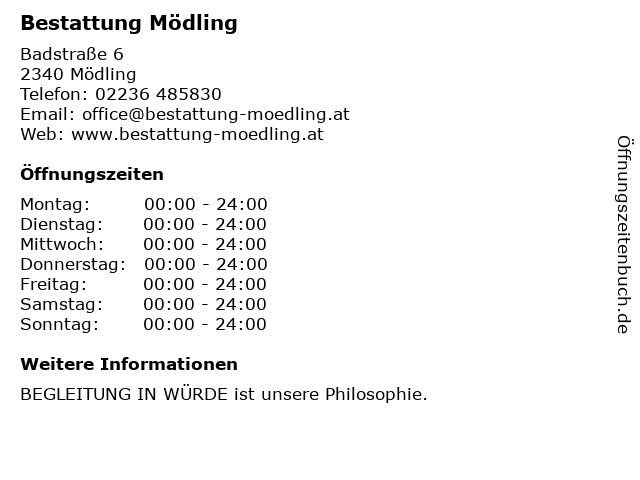 Bestattung Mödling in Mödling: Adresse und Öffnungszeiten