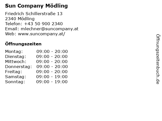 Sun Company Mödling in Mödling: Adresse und Öffnungszeiten