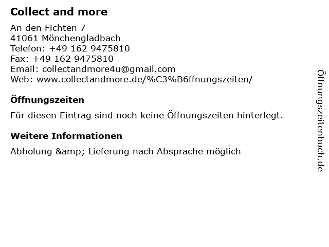 Collect and more in Mönchengladbach: Adresse und Öffnungszeiten