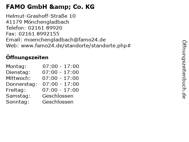 FAMO GmbH & Co. KG in Mönchengladbach: Adresse und Öffnungszeiten
