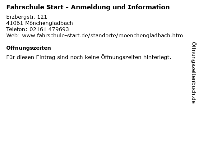 Fahrschule Start - Anmeldung und Information in Mönchengladbach: Adresse und Öffnungszeiten