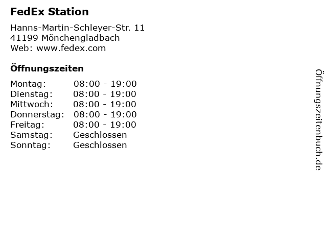 FedEx Station in Mönchengladbach: Adresse und Öffnungszeiten