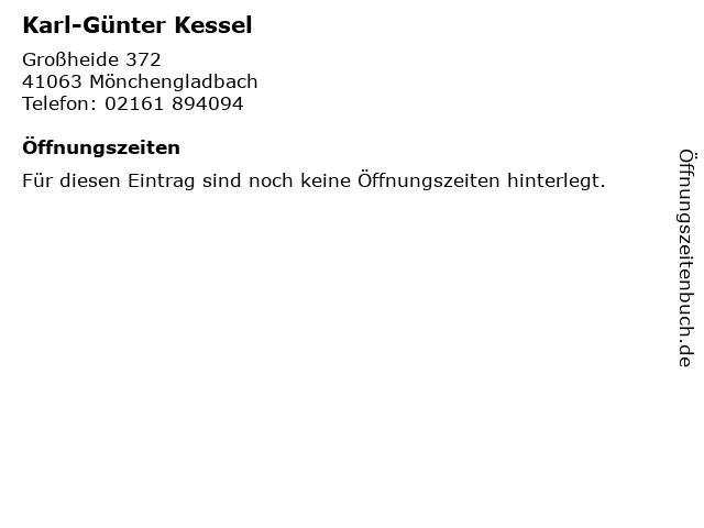 Karl-Günter Kessel in Mönchengladbach: Adresse und Öffnungszeiten