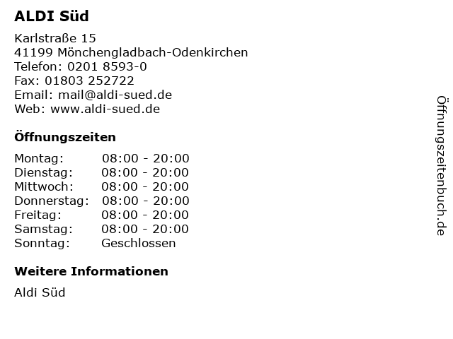 ALDI Süd in Mönchengladbach-Odenkirchen: Adresse und Öffnungszeiten