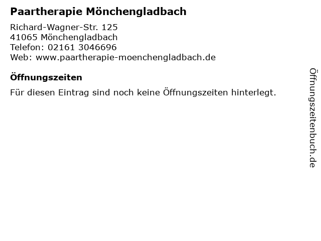 Paartherapie Mönchengladbach in Mönchengladbach: Adresse und Öffnungszeiten