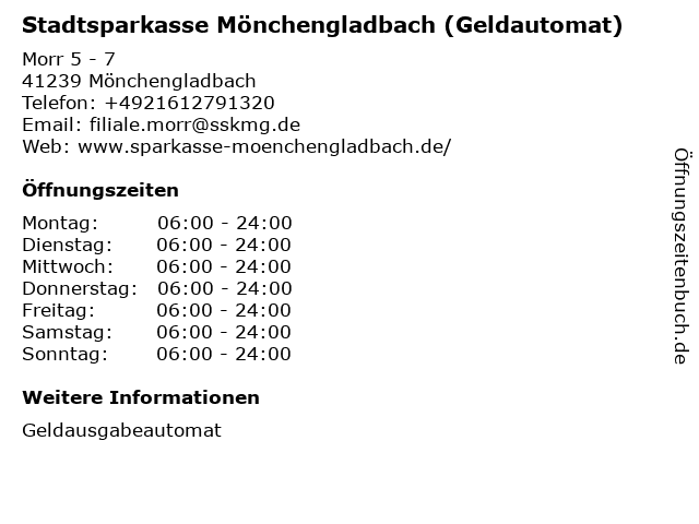 ᐅ Offnungszeiten Stadtsparkasse Monchengladbach Geldautomat Morr Morr 5 7 In Monchengladbach