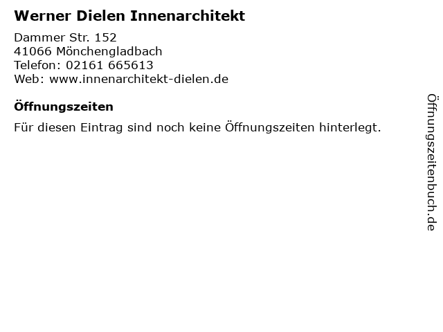 Werner Dielen Innenarchitekt in Mönchengladbach: Adresse und Öffnungszeiten