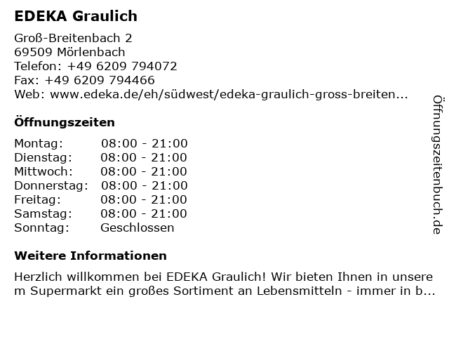 EDEKA Graulich in Mörlenbach: Adresse und Öffnungszeiten