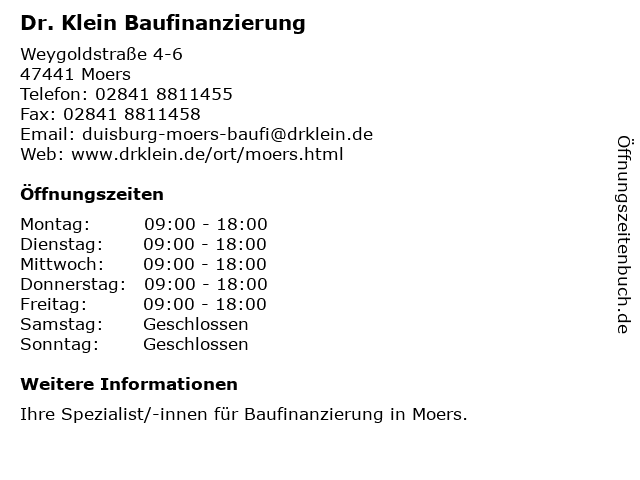 ᐅ Offnungszeiten Dr Klein Oliver Bank Weygoldstrasse 4 6 In