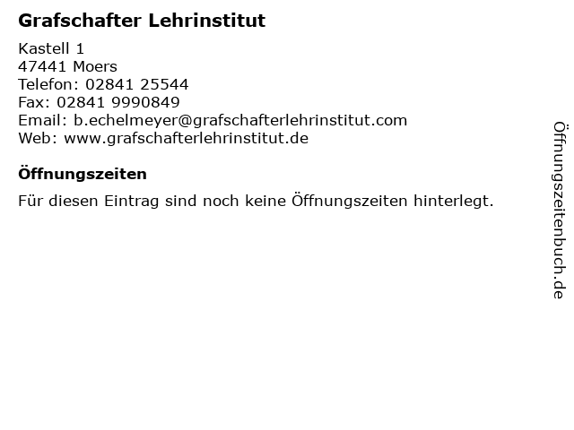 Grafschafter Lehrinstitut in Moers: Adresse und Öffnungszeiten