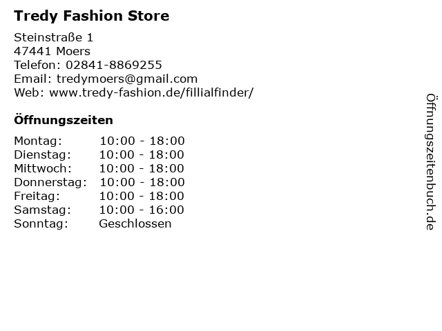 Tredy Fashion Store in Moers: Adresse und Öffnungszeiten