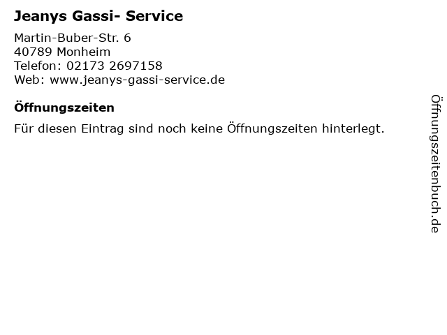 Jeanys Gassi- Service in Monheim: Adresse und Öffnungszeiten