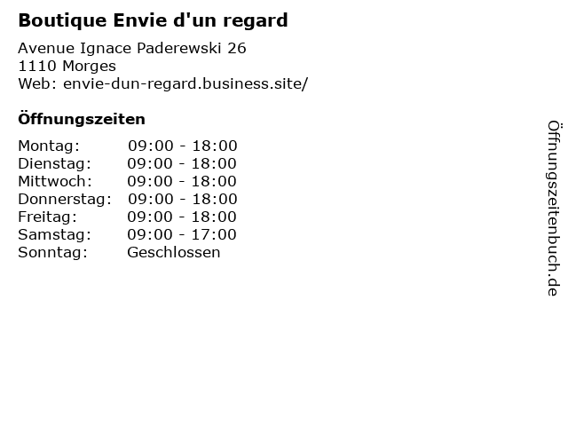 Boutique Envie d'un regard in Morges: Adresse und Öffnungszeiten