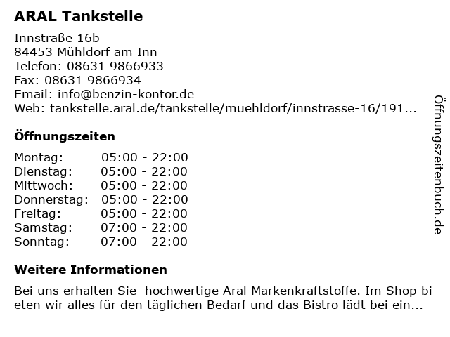 ARAL Tankstelle in Mühldorf: Adresse und Öffnungszeiten