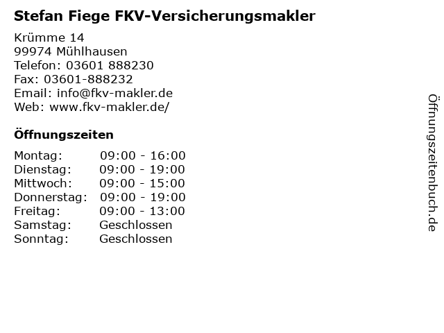 ᐅ Offnungszeiten Gothaer Versicherung Stefan Fiege Krumme 14 In Muhlhausen