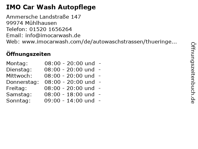 IMO Car Wash Autopflege in Mühlhausen: Adresse und Öffnungszeiten