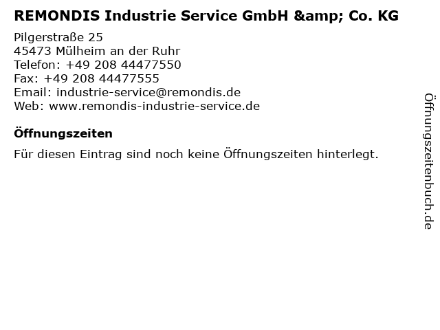 REMONDIS Industrie Service GmbH & Co. KG in Mülheim an der Ruhr: Adresse und Öffnungszeiten