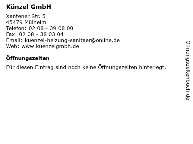 Künzel GmbH in Mülheim: Adresse und Öffnungszeiten