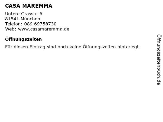 CASA MAREMMA in München: Adresse und Öffnungszeiten