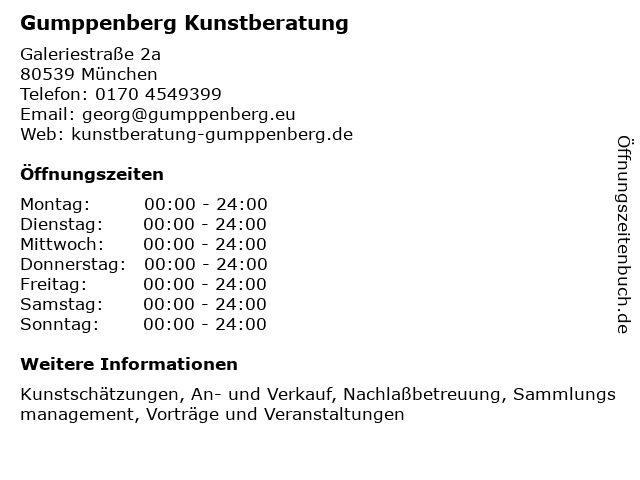 Gumppenberg Kunstberatung in München: Adresse und Öffnungszeiten