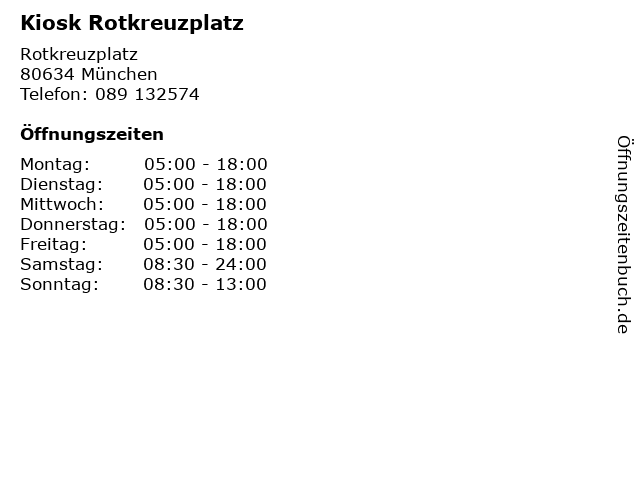 Kiosk Rotkreuzplatz in München: Adresse und Öffnungszeiten