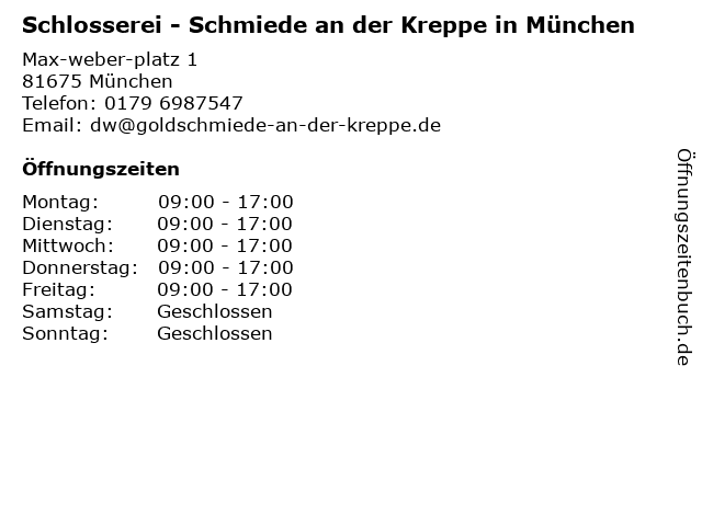 Schlosserei - Schmiede an der Kreppe in München in München: Adresse und Öffnungszeiten