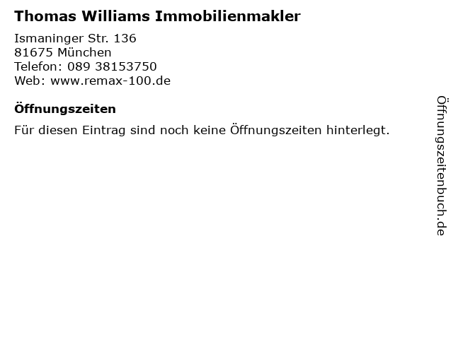 Thomas Williams Immobilienmakler in München: Adresse und Öffnungszeiten