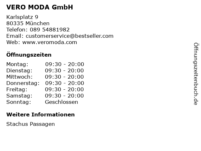 Öffnungszeiten MODA | Karlsplatz 9 in München