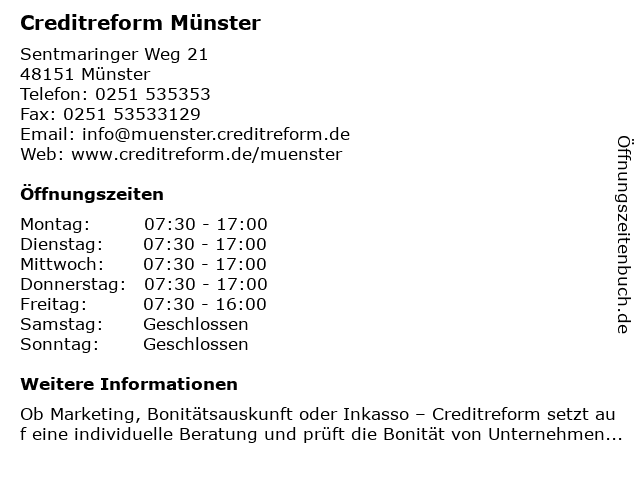 ᐅ Offnungszeiten Creditreform Munster Riegel Riegel Kg Scharnhorststrasse 46 In Munster