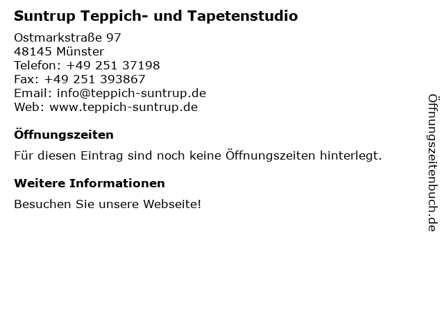 ᐅ Offnungszeiten Teppich Tapetenstudio Anneliese Suntrup
