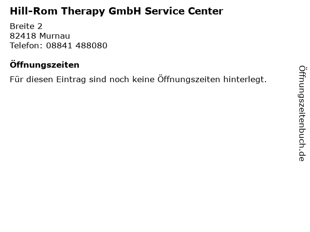Hill-Rom Therapy GmbH Service Center in Murnau: Adresse und Öffnungszeiten