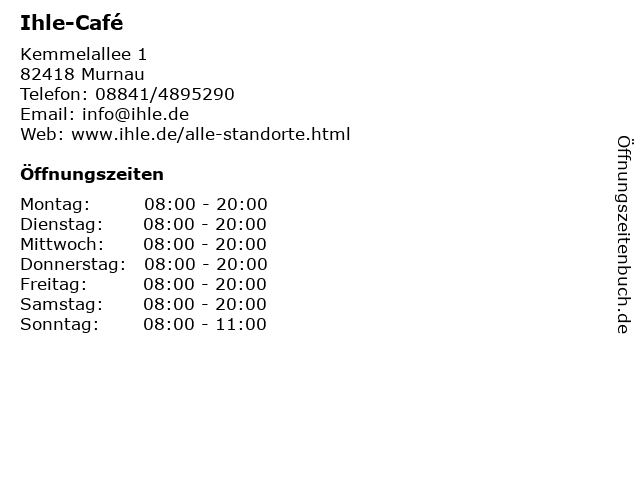 Ihle-Café in Murnau: Adresse und Öffnungszeiten
