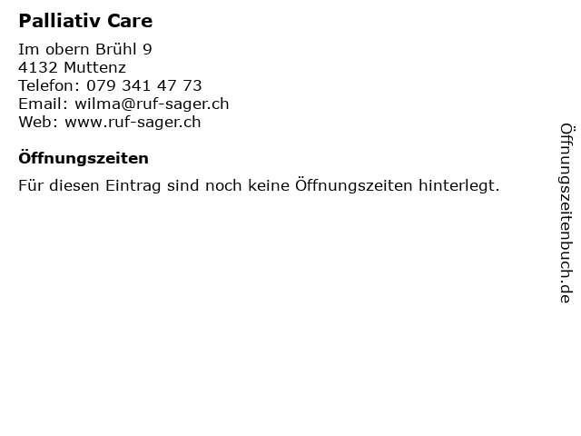 Palliativ Care in Muttenz: Adresse und Öffnungszeiten