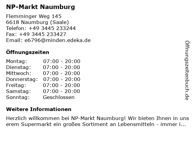 NP-Markt Naumburg in Naumburg: Adresse und Öffnungszeiten