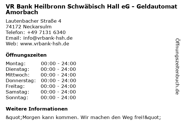 ᐅ Offnungszeiten Volksbank Heilbronn Eg Filiale Neckarsulm