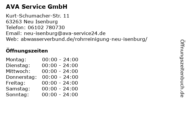 AVA Service GmbH in Neu Isenburg: Adresse und Öffnungszeiten