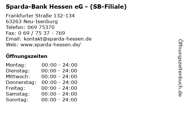 Sparda-Bank Hessen eG - (SB-Filiale) in Neu-Isenburg: Adresse und Öffnungszeiten