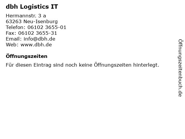dbh Logistics IT in Neu-Isenburg: Adresse und Öffnungszeiten