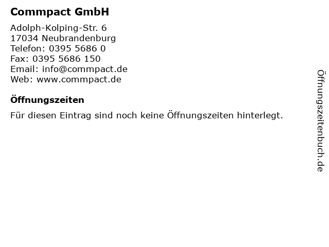 Commpact GmbH in Neubrandenburg: Adresse und Öffnungszeiten
